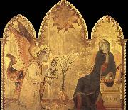 Detail of the Annunciation and two saints, Simone Martini